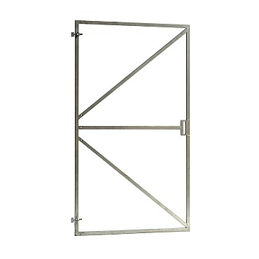 Verstelbaar stalen poortframe met slotkast-uitsparing, 180 x 100 cm, vuurverzinkt.