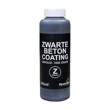 Betoncoating zwart, in plastic fles (1 liter).