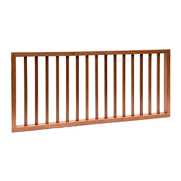 Hardhouten spijlenhek, 180 x 80 cm. Frame 4,5 x 7 cm, spijlen 2 x 3 cm.