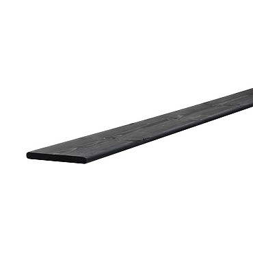 Grenen geschaafde plank 1,5 x 14 x 180 cm, geïmpregneerd en zwart gedompeld.