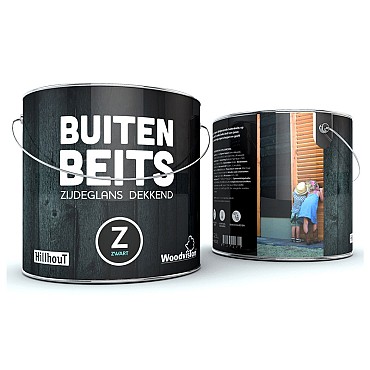 Douglas buitenbeits 2,5 liter, zwart RAL 9005.