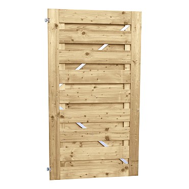 Jumbodeur met slotgat, geschaafd vuren 15 mm op verstelbaar stalen frame 100 x 180 cm, recht horizontaal.