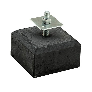 Betontegel 18x18x10 cm, recht, flexibele stelplaat, M20, antraciet.