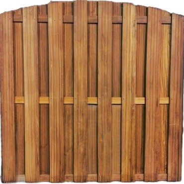 Bangkirai 15-planks Jumboscherm verticaal getoogd 180x180cm (eigen productie)