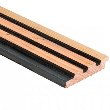 Douglas geschaafd triple profiel 2.5x14x300 cm zwart/onbehandeld