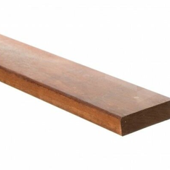 Bangkirai 28x95x4600mm  4 zijdig geschaafd met ronde kanten