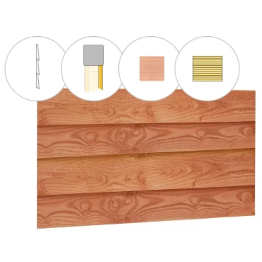 Zweeds rabat plankenset douglas bij wand C. 278.5x224 cm onbehandeld