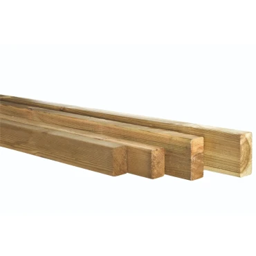 Grenen geschaafde regel 4,4x9,5x400 cm, groen geïmpregneerd.