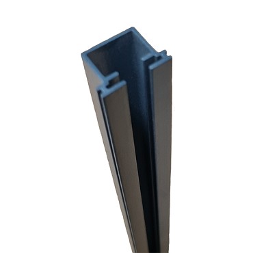 Boston alu paalprofiel voor hpl/glas RAL7016 24x17mm L-184cm tbv paal L-124/190cm