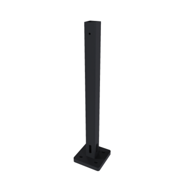 NewTechWood stalen paalhouder incl. bevestigingsmateriaal, 8 x 8 x 40 cm, zwart.