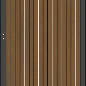 NewTechWood co-extrusie composiet deur Premium in aluminium frame, verticaal triple, 97 x 186 cm, Teak/zwart.