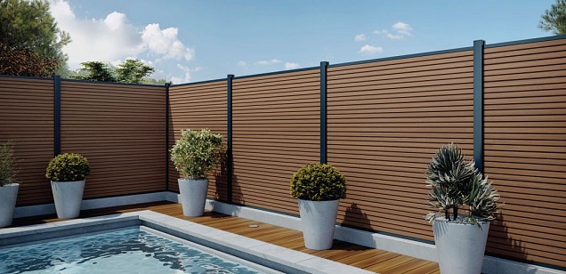 WPC fence board Modern Teak 21x160mm (wb 150mm) L-178cm