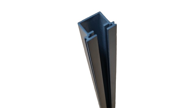 Boston alu paalprofiel voor hpl/glas RAL7016 24x17mm L-184cm tbv paal L-124/190cm