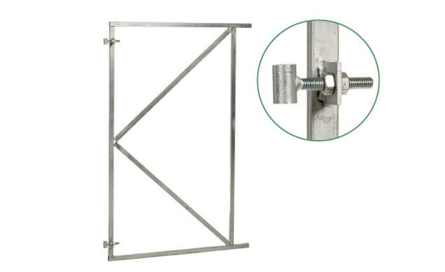 Verstelbaar stalen poortframe 150 x 155 cm, vuurverzinkt.