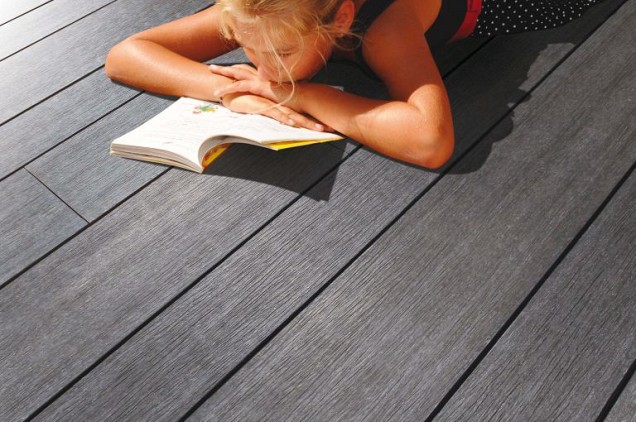 WPC 23x210x4000 mm Fiberdeck Vintage Graphite /  Wenge