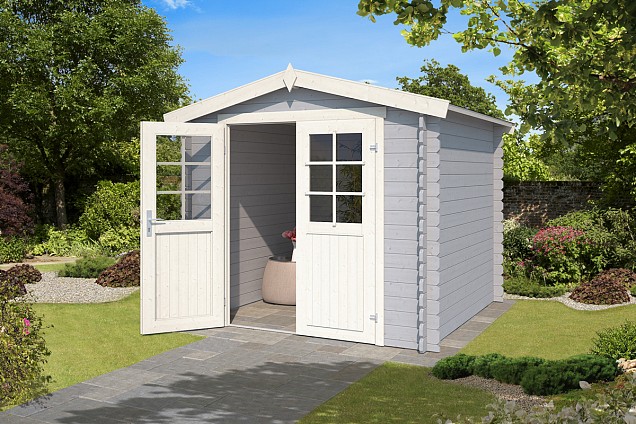 Blokhut Ingo 230x230 Platinum Grey-Wit