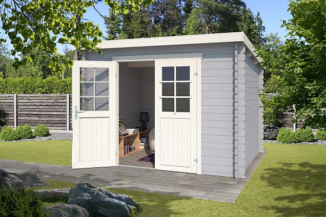 Blokhut Nadia 275x230 Platinum Grey-Wit