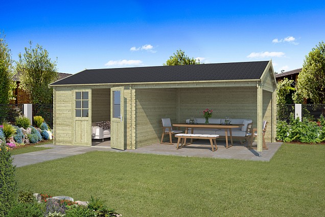 Blokhut Octavio 681x380 Olijfgroen Geïmpregneerd