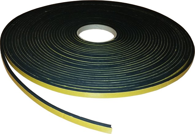 Epdm afstandband 5x10mm polymeer. 1 rol=20 mtr shore 70