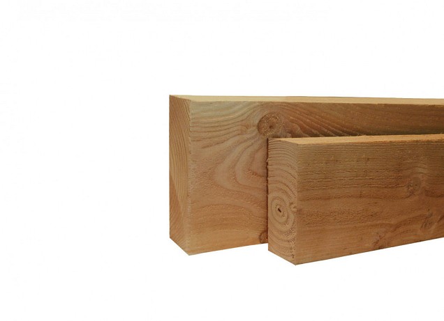 Douglas geschaafde balk 6,5x14 cm groen geïmpregneerd