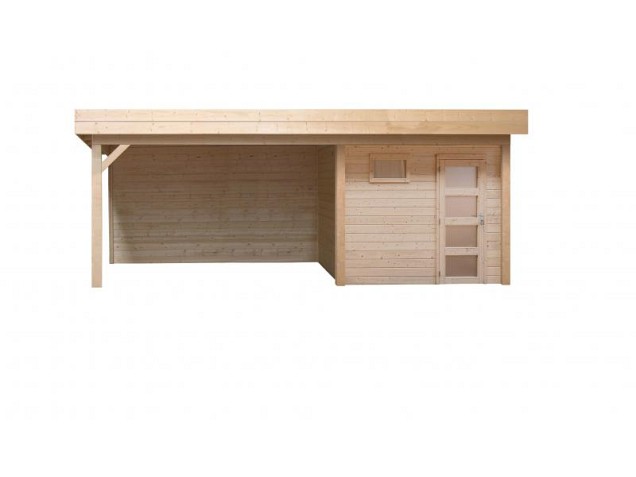 Douglas Topvision Raaf, 298 x 298 en luifel 300 cm, onbehandeld.