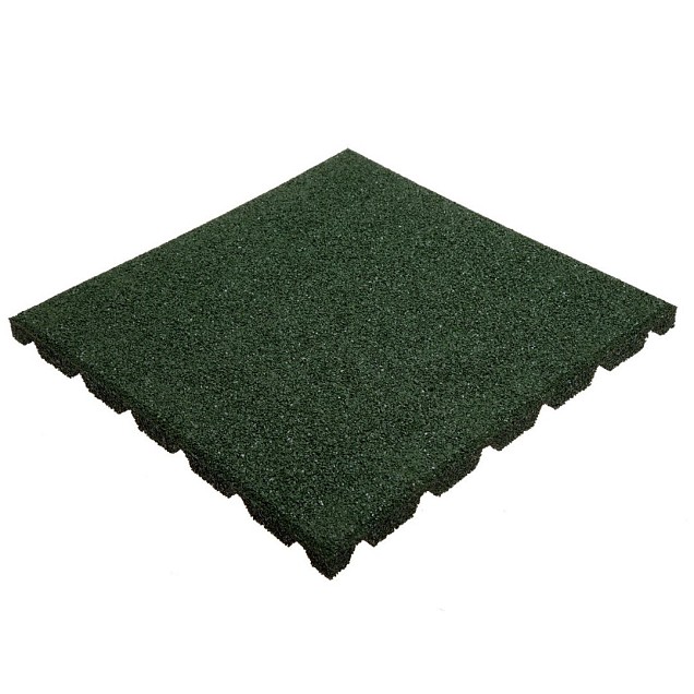 Rubbertegel 100x100x2,5 cm groen, valh. 80 cm.