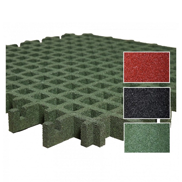 Rubber Grastegel 100x50x4,5 cm. zwart - valhoogte 160 cm