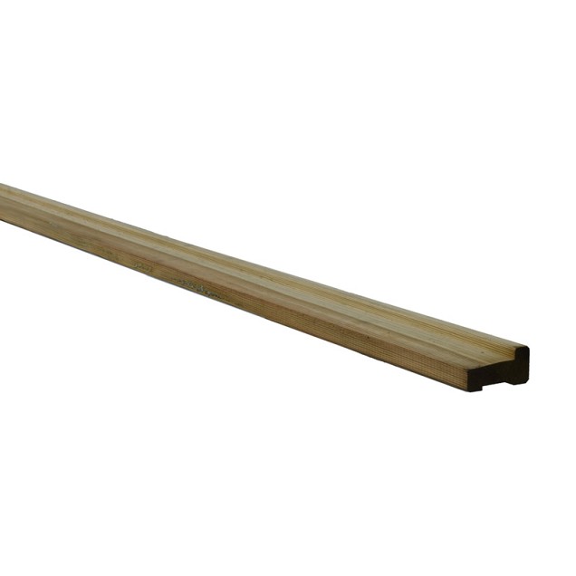 Grenen fundamentbalk 4,5 x 9,0 x 300 cm, groen geïmpregneerd.