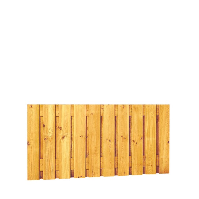 Grenen geschaafd plankenscherm 21-planks 17 mm, 180 x 89 cm, verticaal recht, groen geïmpregneerd.