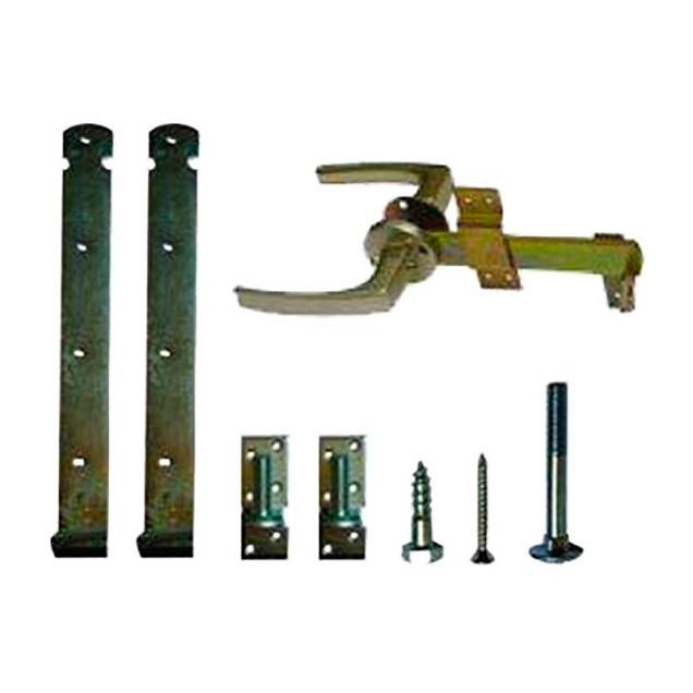 Klinkstel met hengen en duimen, t.b.v. houten deuren.