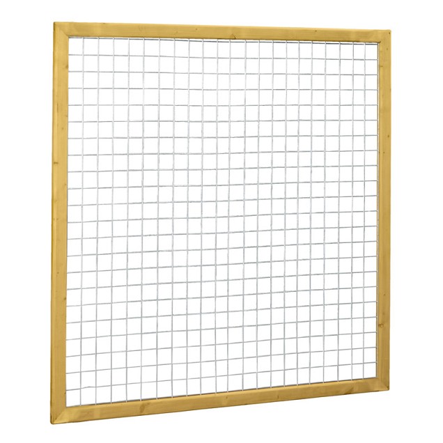 Grenen betonijzertrellis met maas 7,5 x 7,5 cm, in raamwerk 4,4 x 6,8 cm, 180 x 180 cm, groen geïmpregneerd.