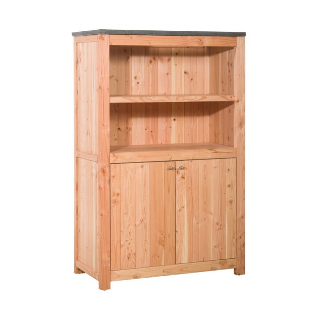 Buitenkeuken dubbel 168 Excellent, 168 x 109 x 56 cm (HxBxD) met 3 schappen en deuren, onbehandeld.