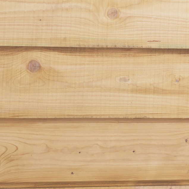 Scandinavisch vuren Zweeds rabat, 1 zijde geschaafd, 1 zijde fijnbezaagd, 1,5-3 x 19,5 x 400 cm, groen geïmpregneerd.