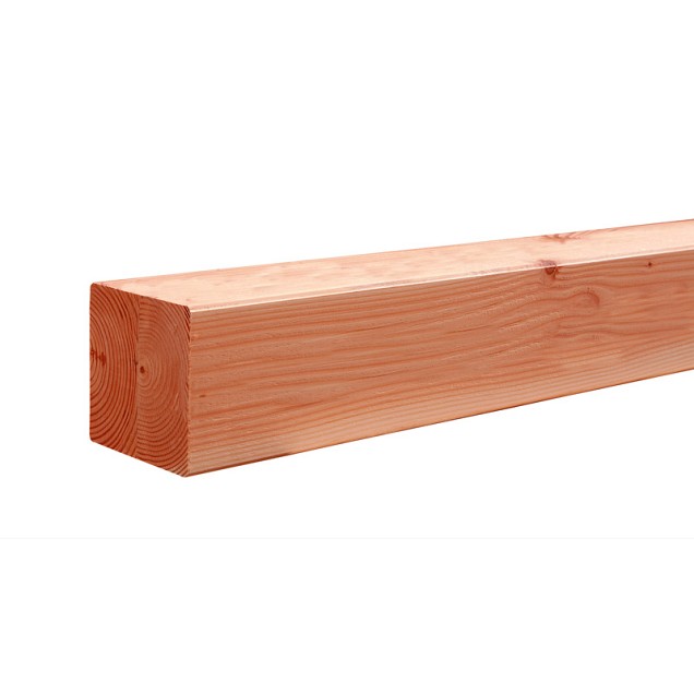 Douglas geschaafde paal duplo verlijmd 14 x 14 x 400 cm, groen geïmpregneerd.