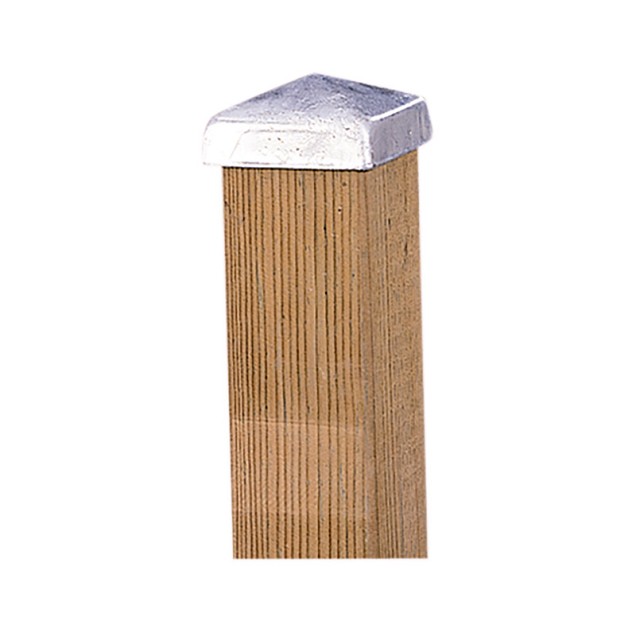 Paalornament piramide 7 x 7 cm metaal verzinkt.