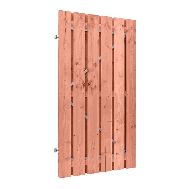 Douglas fijnbezaagde plankendeur op verstelbaar stalen frame, 15 mm, 100 x 190 cm, onbehandeld.