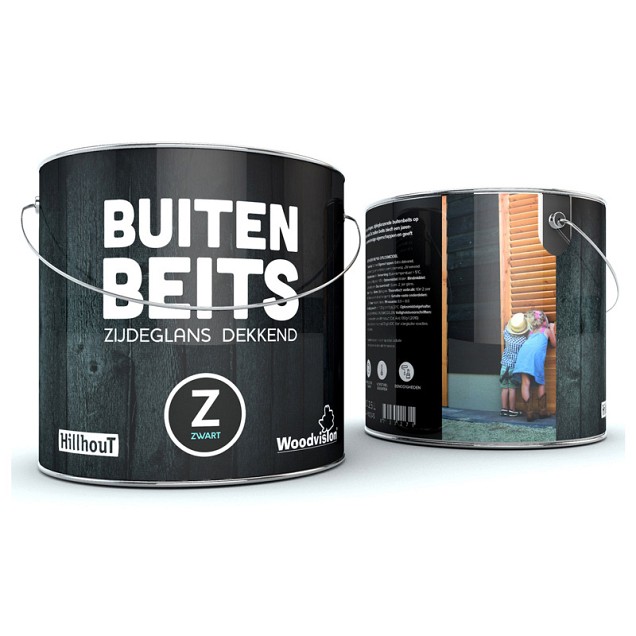 Douglas buitenbeits 2,5 liter, zwart RAL 9005.