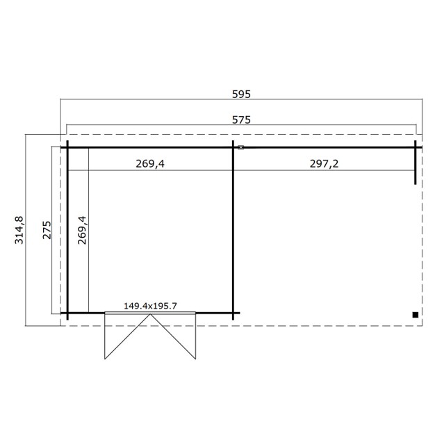 Blokhut Fraya 570x275 Olijfgroen Geïmpregneerd