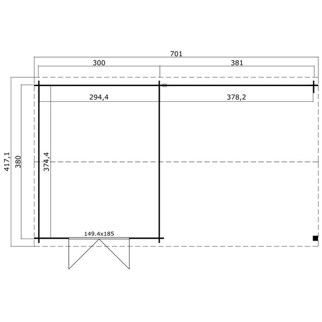 Blokhut Octavio 681x380 Olijfgroen Geïmpregneerd