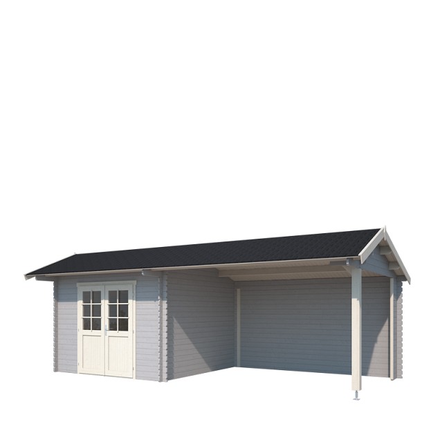 Blokhut Maribel 680x300 Platinum Grey-Wit