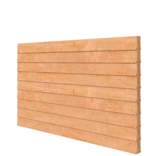 Douglas wandpakket t.b.v. dubbelzijdige wand kapschuur Comfort 278,5x162 cm, kleurloos geïmpregneerd.