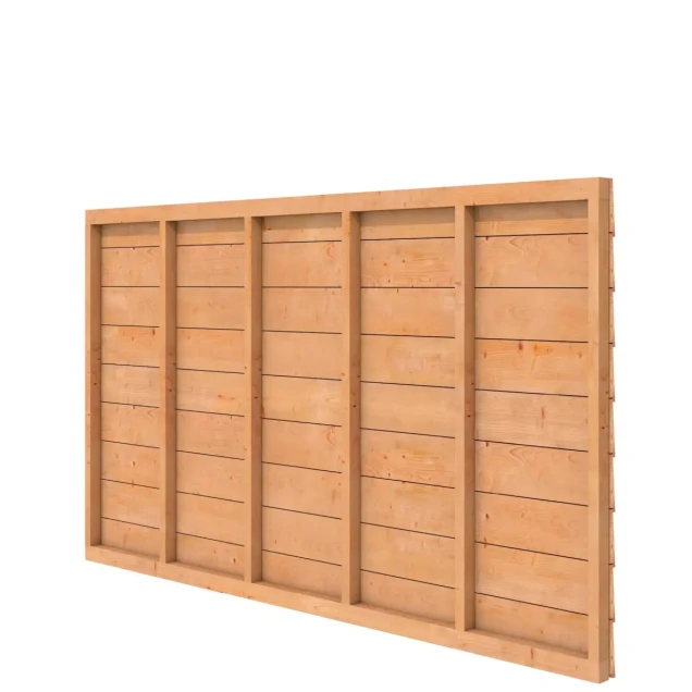 Douglas wandpakket t.b.v. enkelzijdige wand kapschuur Comfort 278,5x162 cm, kleurloos geïmpregneerd.