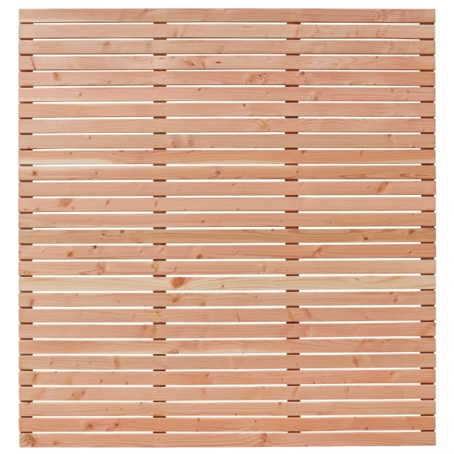 Douglas enkelzijdig geschaafd latten scherm, recht horizontaal, 180x180 cm.