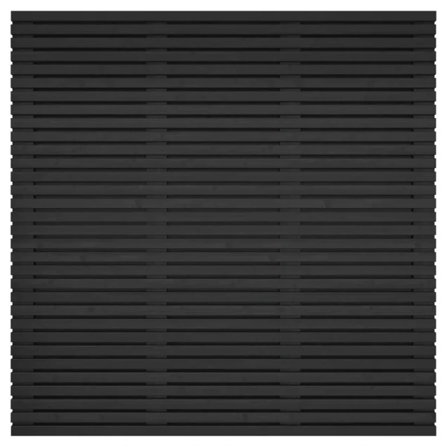 Grenen geschaafd latten scherm, recht horizontaal/verticaal, 180x180x5 cm, zwart gespoten.