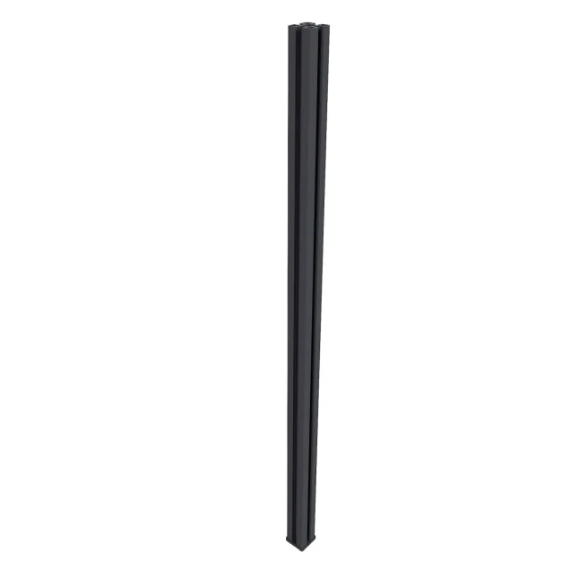 NewTechWood aluminium sleufpaal, met paalkap, 8 x 8 x 195 cm, zwart.