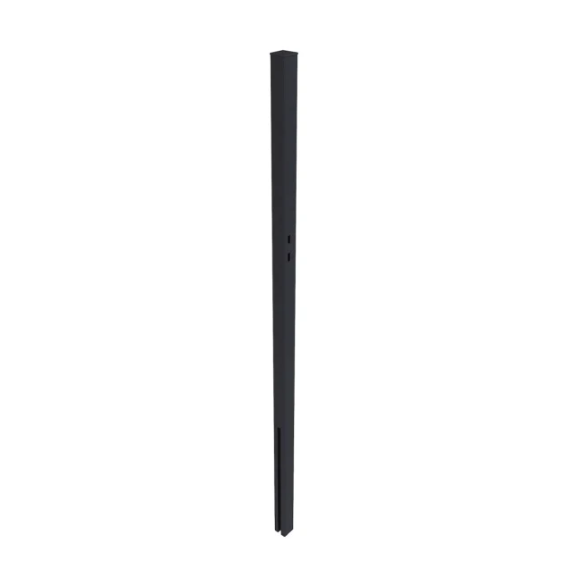 Newtechwood aluminium poortpaalset, 2 stuks met paalkap, 8x8x270 cm, zwart.