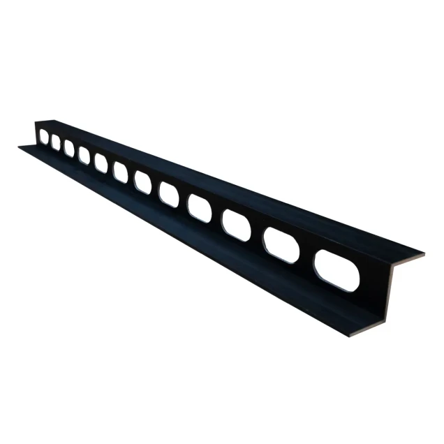 Aluminium s-profiel ventilatielat t.b.v. wandbekleding, 2,5x6x300 cm, zwart (ral 9005).