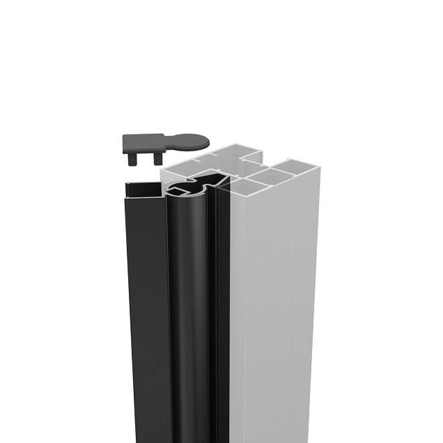Boston alu variabel hoekprofiel voor paal RAL9005 L-200cm