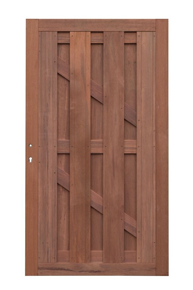 Keruing charmant poort 20 met slot 100x180cm incl. aanslaglat Premium FCQ