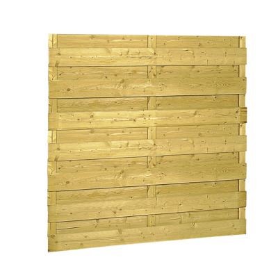 Grenen geschaafd plankenscherm 15-planks 15 mm, 179 x 179 cm, recht, groen geïmpregneerd.